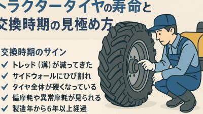 トラクタータイヤの寿命と交換時期の見極め方｜安全・効率を守るためのチェックポイント